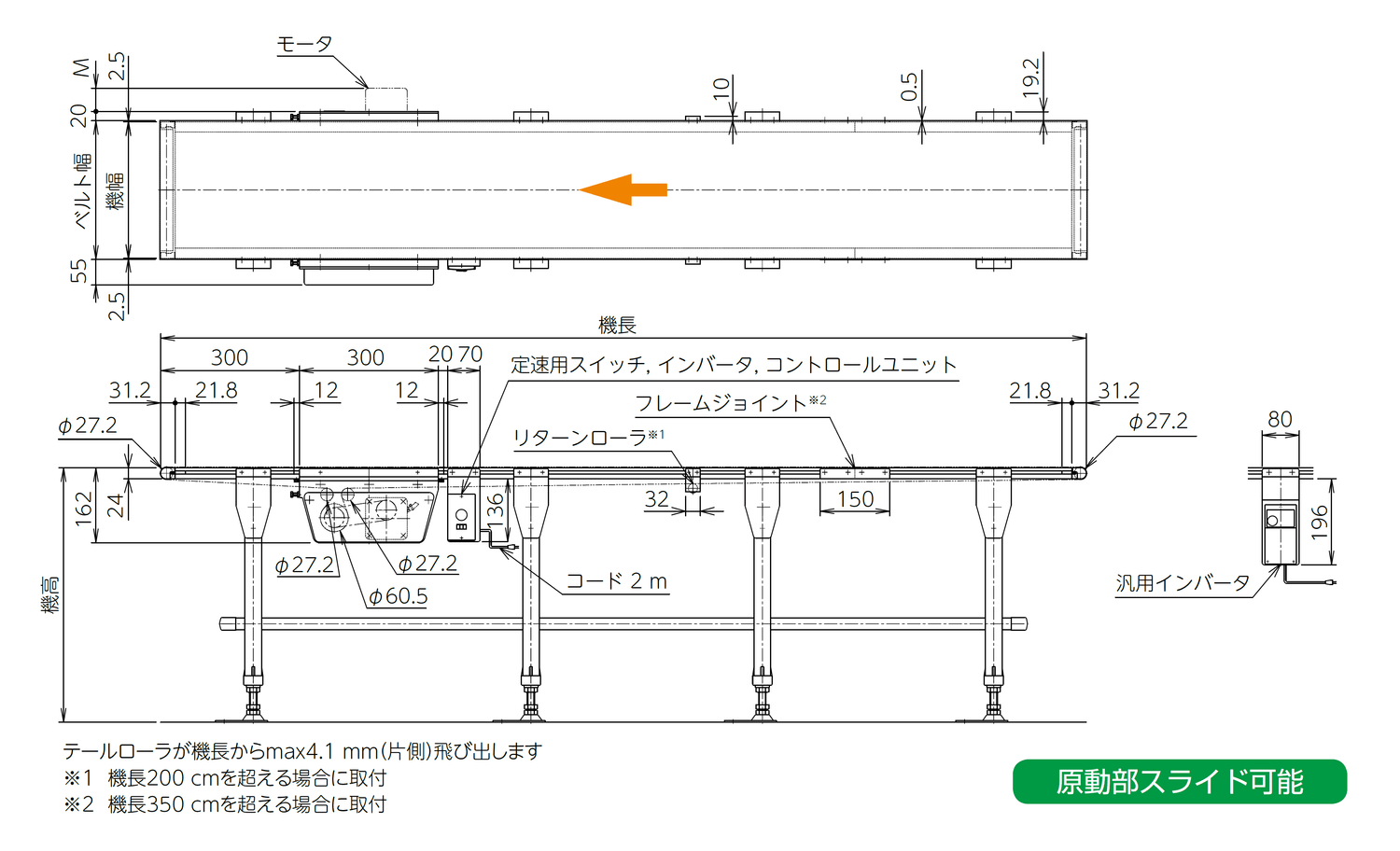 マルヤス機械 面一(ツライチ)ベルトコンベヤ 標準ベルトタイプ MFB-106-400-500-IV-18-O | www.justiciadeprimera.com