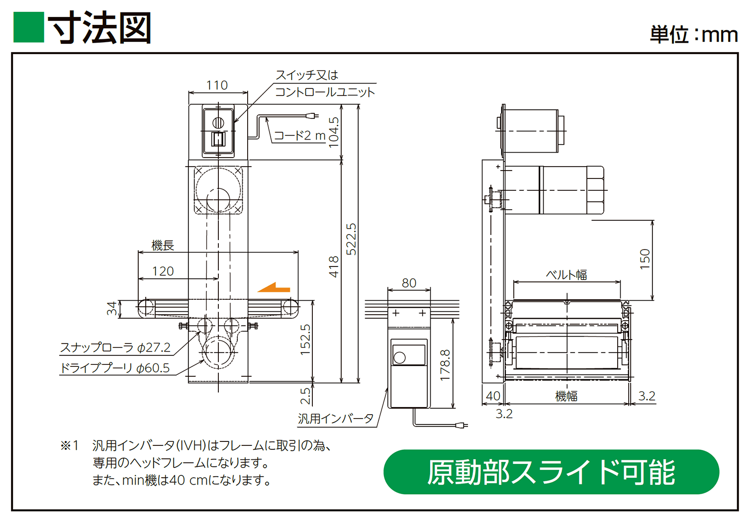 WEB限定】 マルヤス機械 ベルトコンベヤ ミニミニエックス2型 三相200V